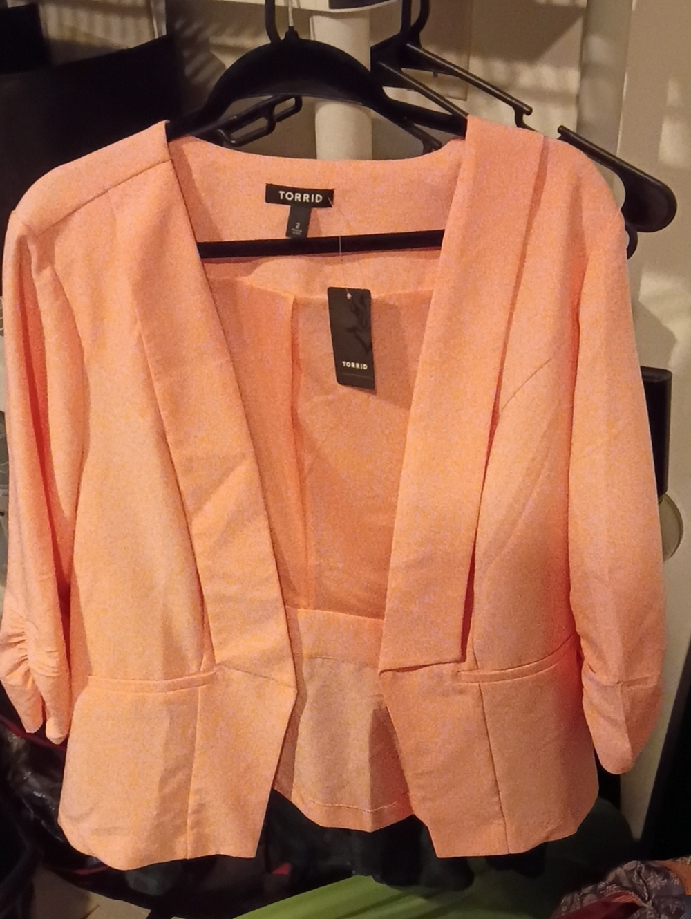 torrid Peachy Open-Front Draped Blazer